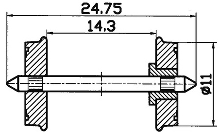 Roco 40264 wheelset dimensions